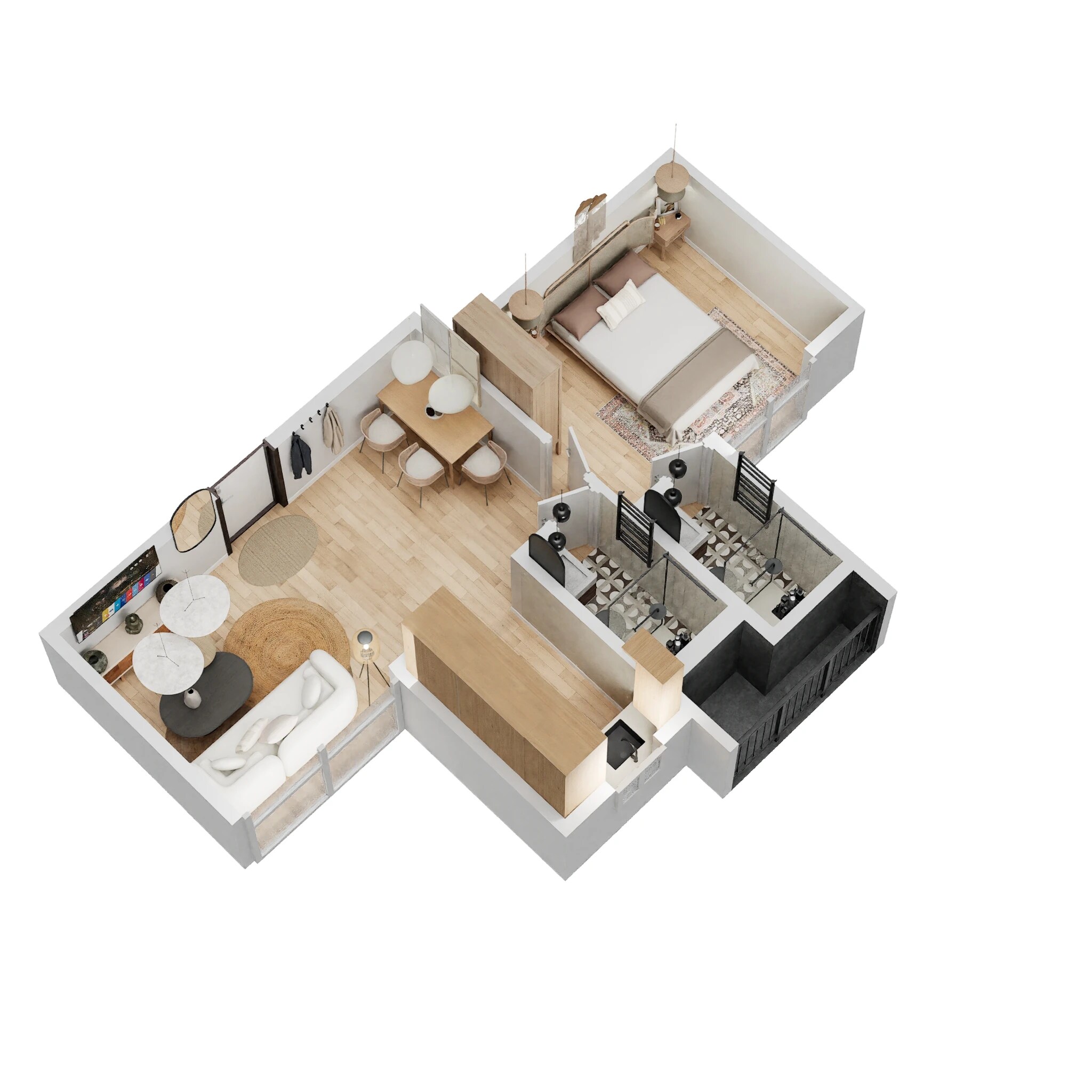 Floor plan of 1 BHK Apartment - 431 sq. ft. in Wadhwa Wise City, Navi Mumbai