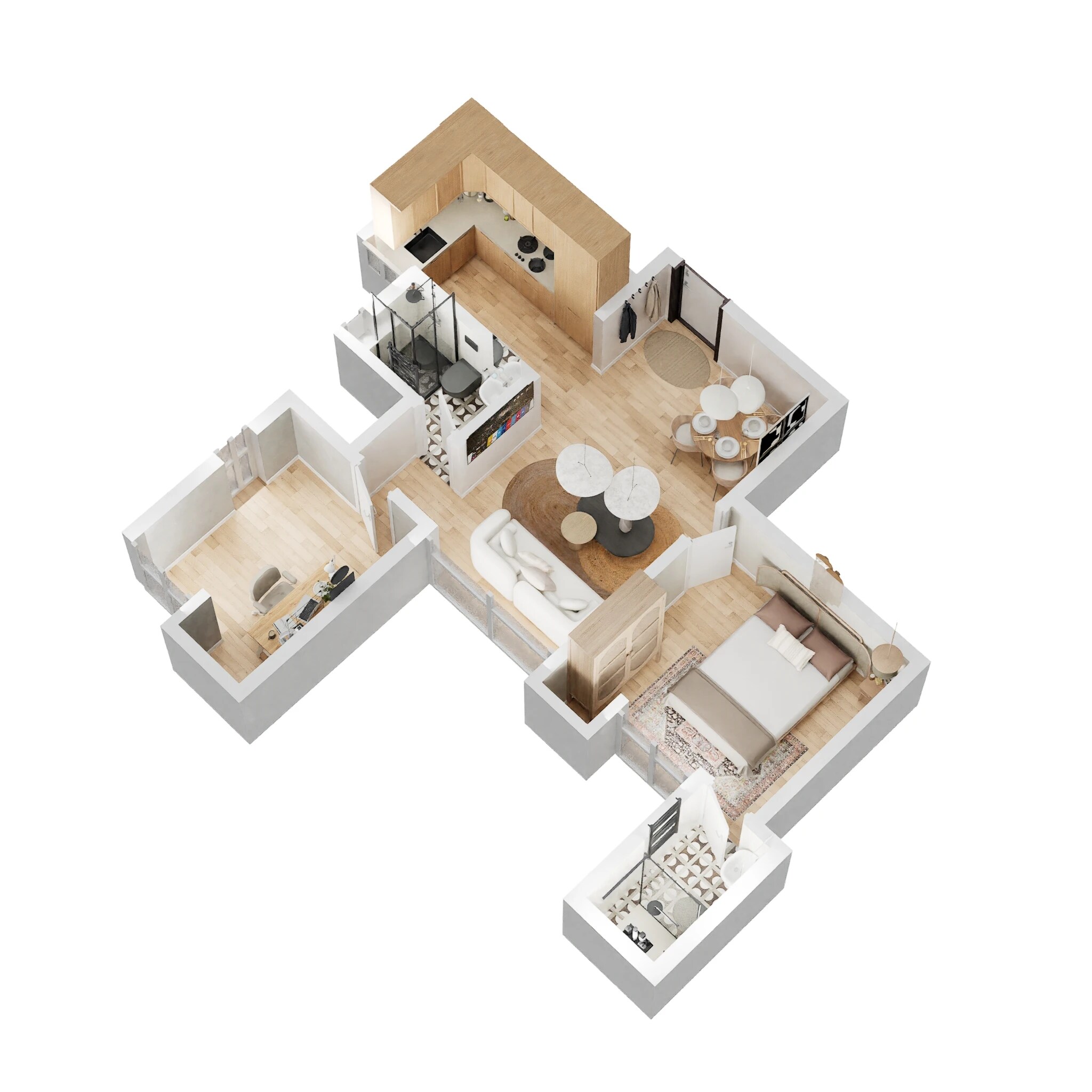 Floor plan of 2 BHK Apartment - 494 sq. ft. in Wadhwa Wise City, Navi Mumbai