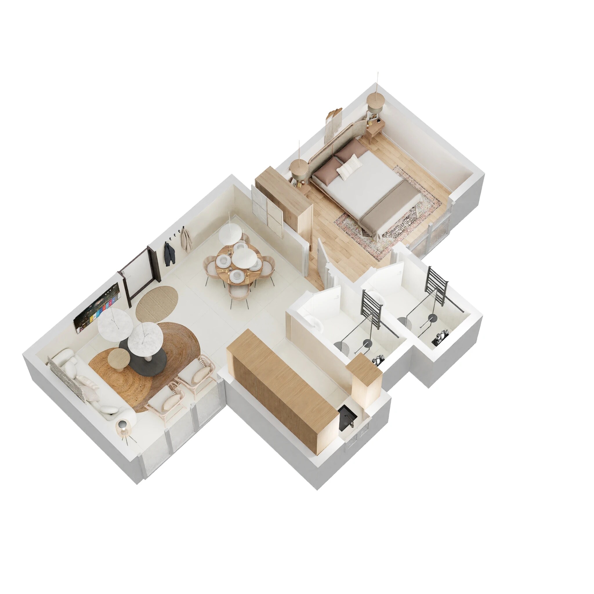 Floor plan of 1 BHK 479 Sq. Ft. Apartment in Wadhwa Wise City South Block Phase 1 B3 Wing C3, Navi Mumbai