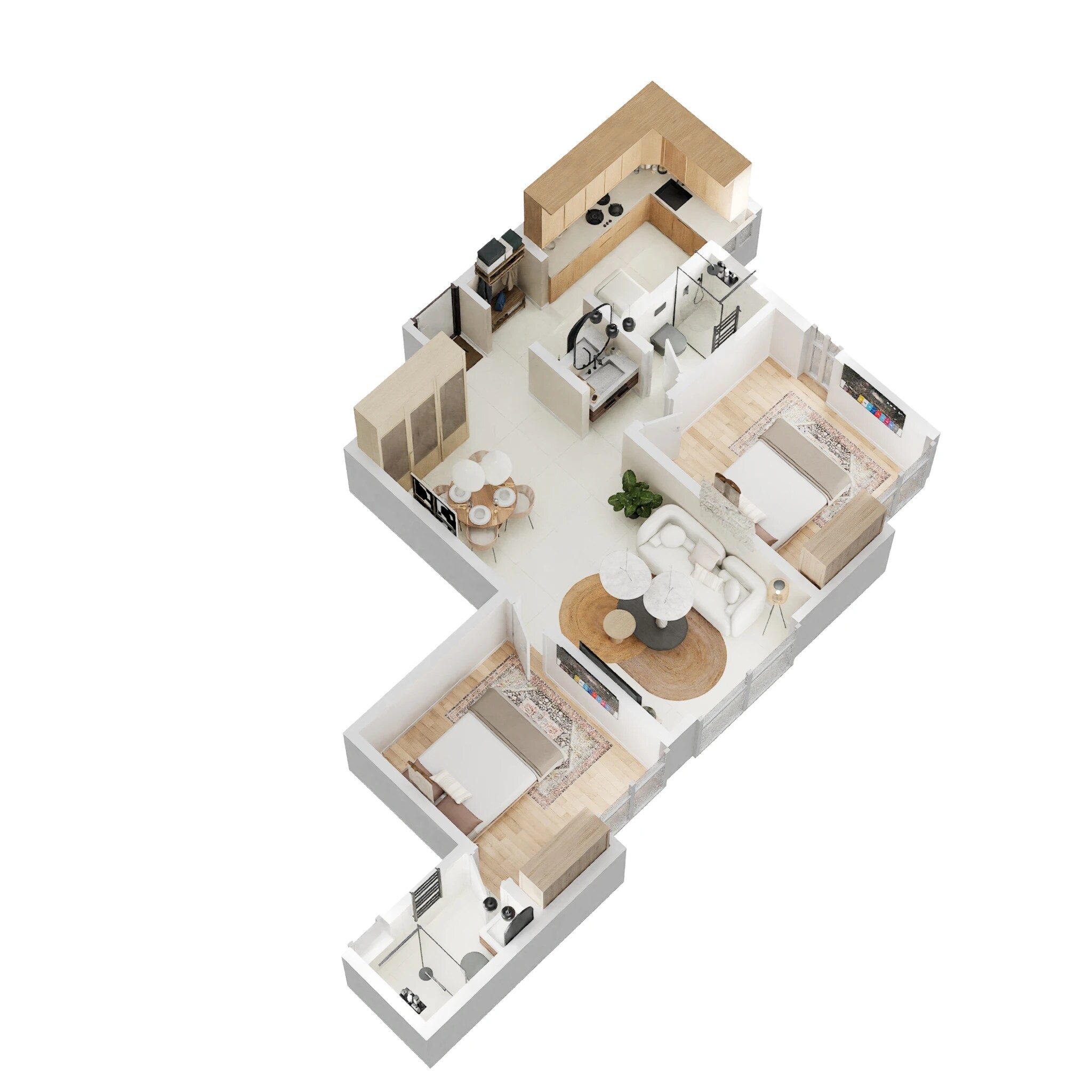 Floor plan of 2 BHK 526 Sq. Ft. Apartment in Wadhwa Wise City South Block Phase 1 B4 Wing F3, Navi Mumbai