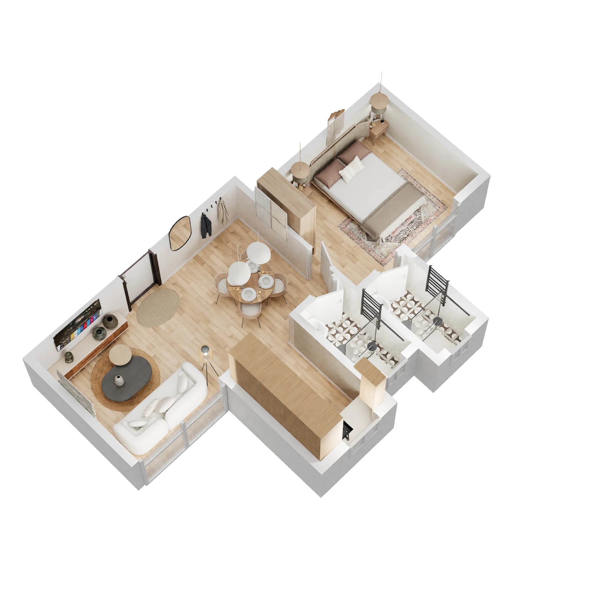 Floor plan of 1 BHK 435 Sq. Ft. Apartment in Wadhwa Wise City South Block Phase 1 B6 Wing A4, Navi Mumbai