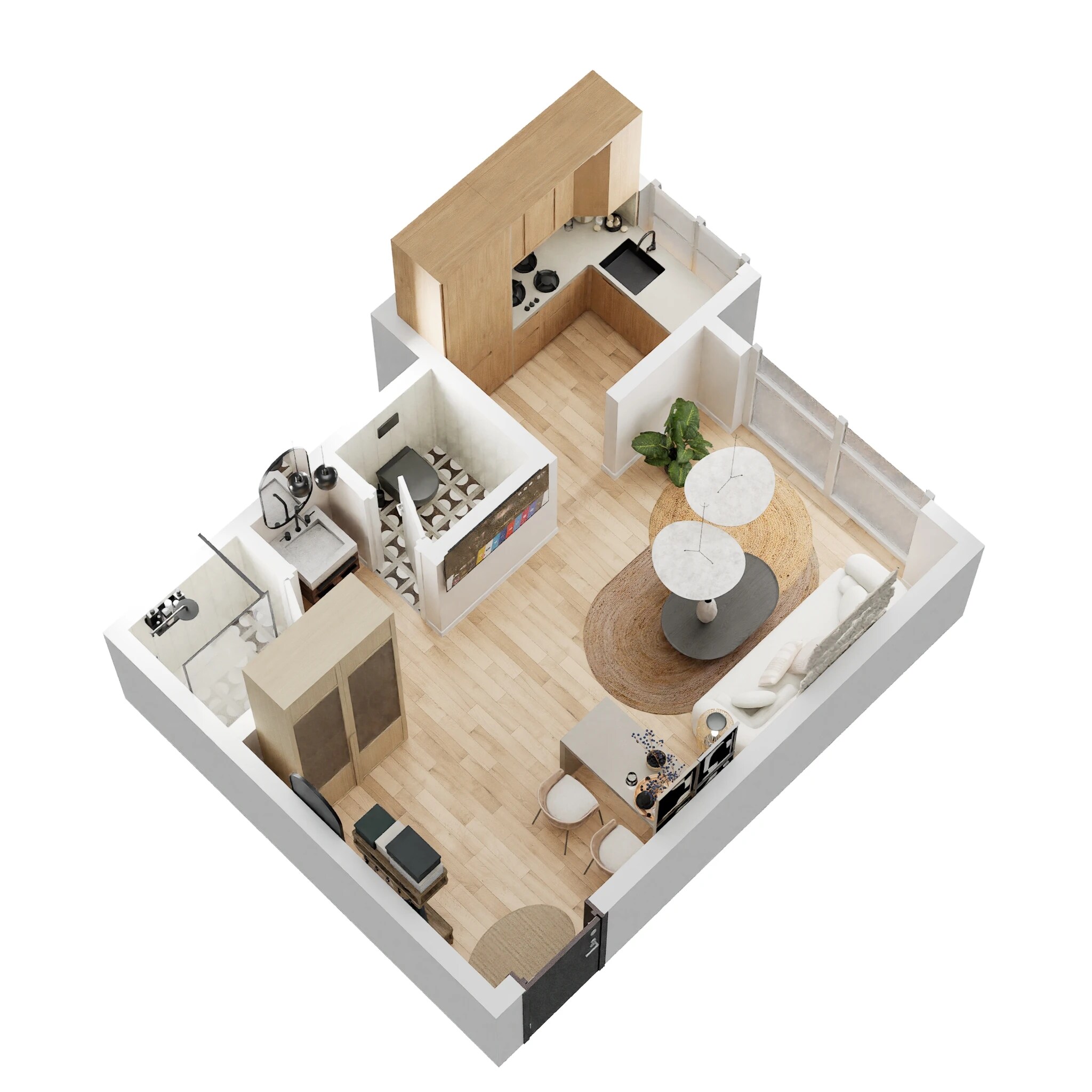 Floor plan of Studio - 289 sq. ft. in Wadhwa Wise City, Navi Mumbai