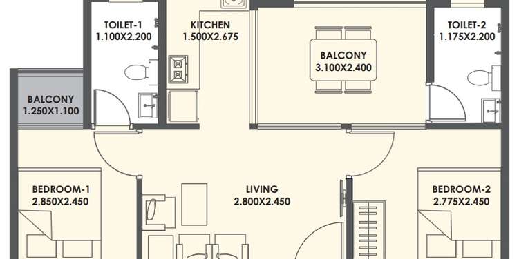 xrbia smart city apartment 2 bhk 592sqft 20204710134751