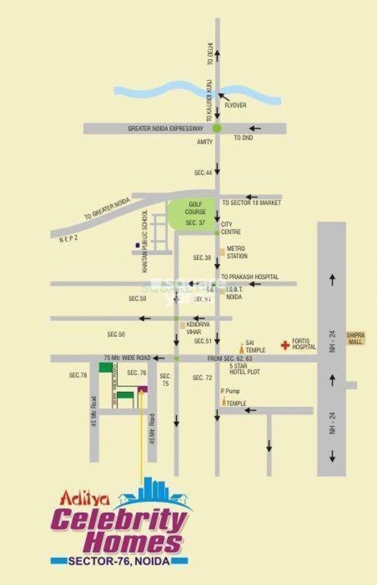 Aditya Celebrity Homes Location Image