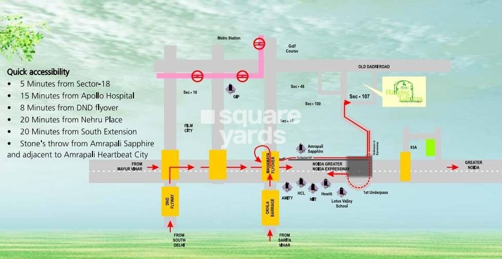Amrapali Hanging Gardens Location Image