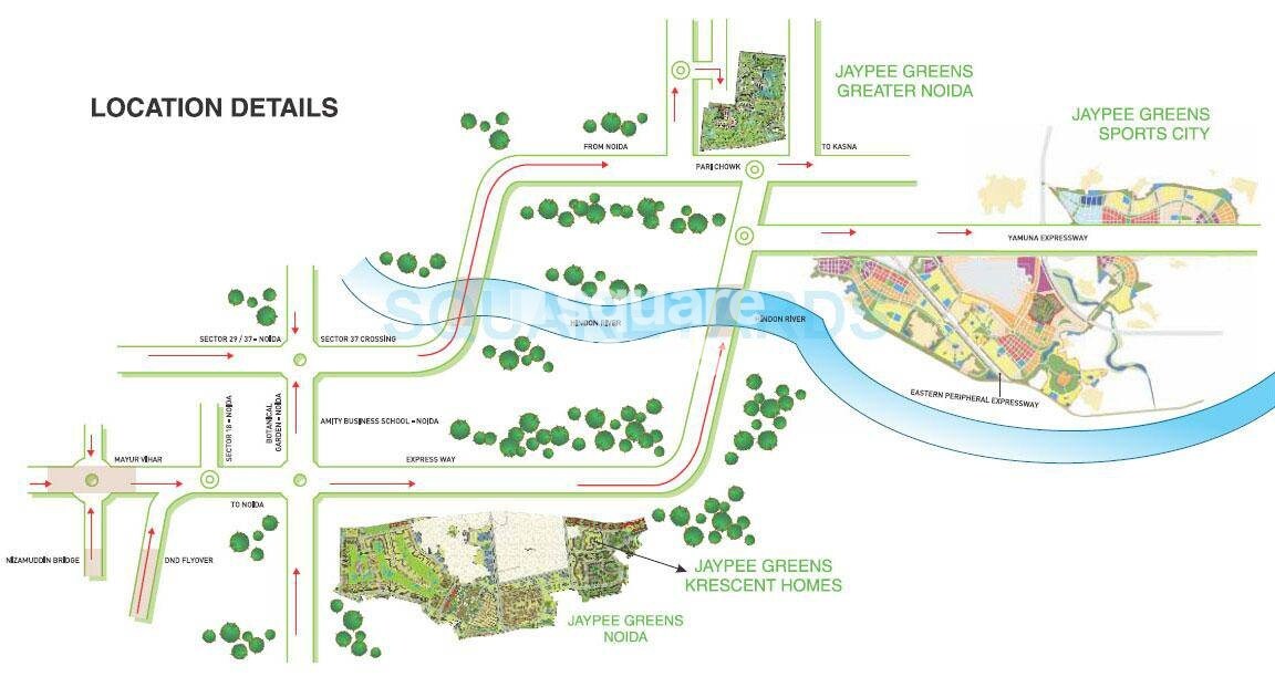 Jaypee Greens Krescent Homes Location Image