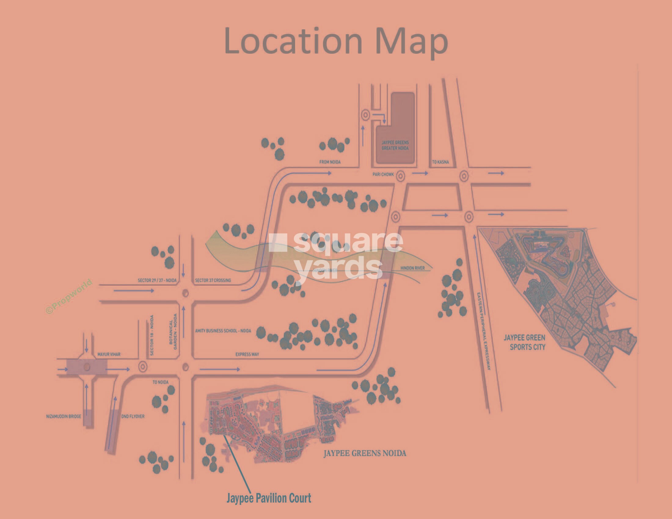 Jaypee Greens Pavilion Court Location Image