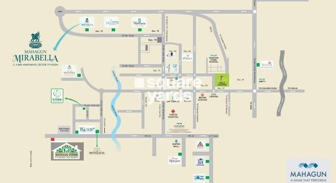 Mahagun Mirabella Highrise Location Image