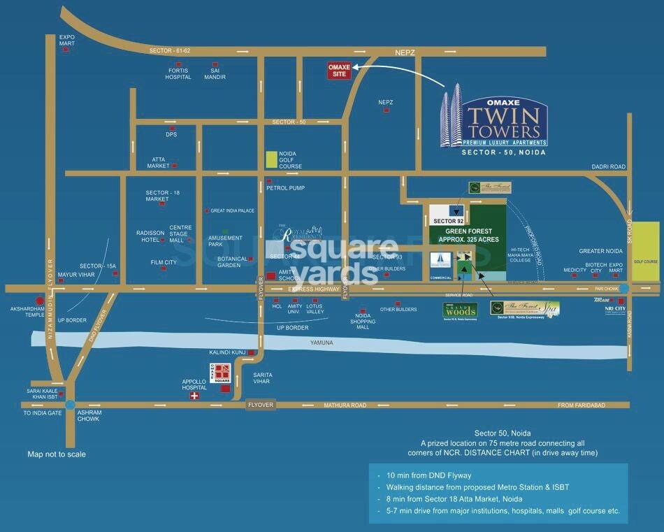 Omaxe Twin Towers Location Image