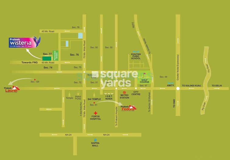 Prateek Wisteria Location Image