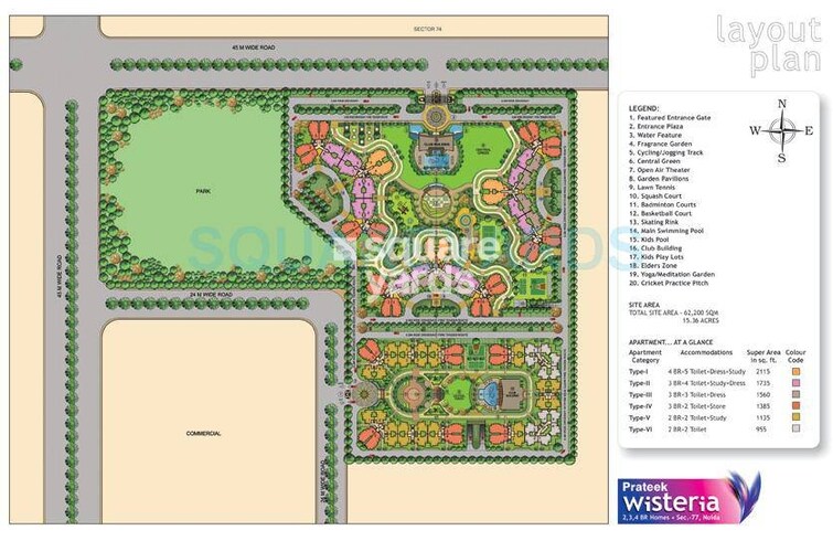Prateek Wisteria Master Plan Image