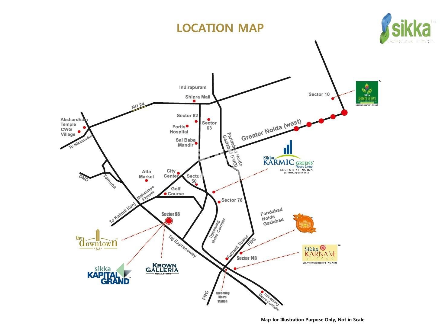 Sikka Kaamna Greens Location Image