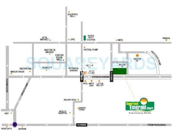 Supertech Emerald Court Phase-III Location Image