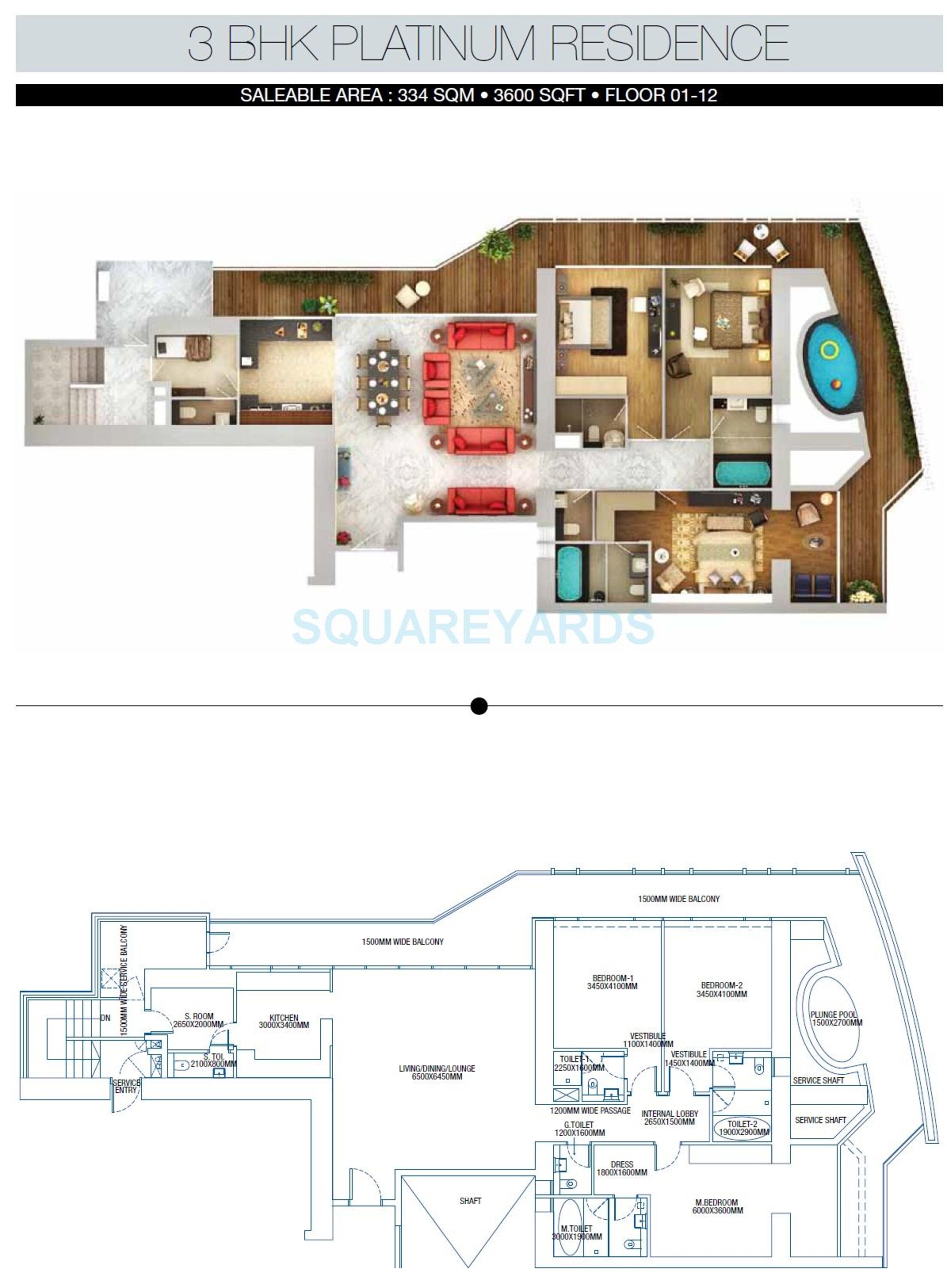 3c lotus 300 apartment 3bhk 3600sqft 1