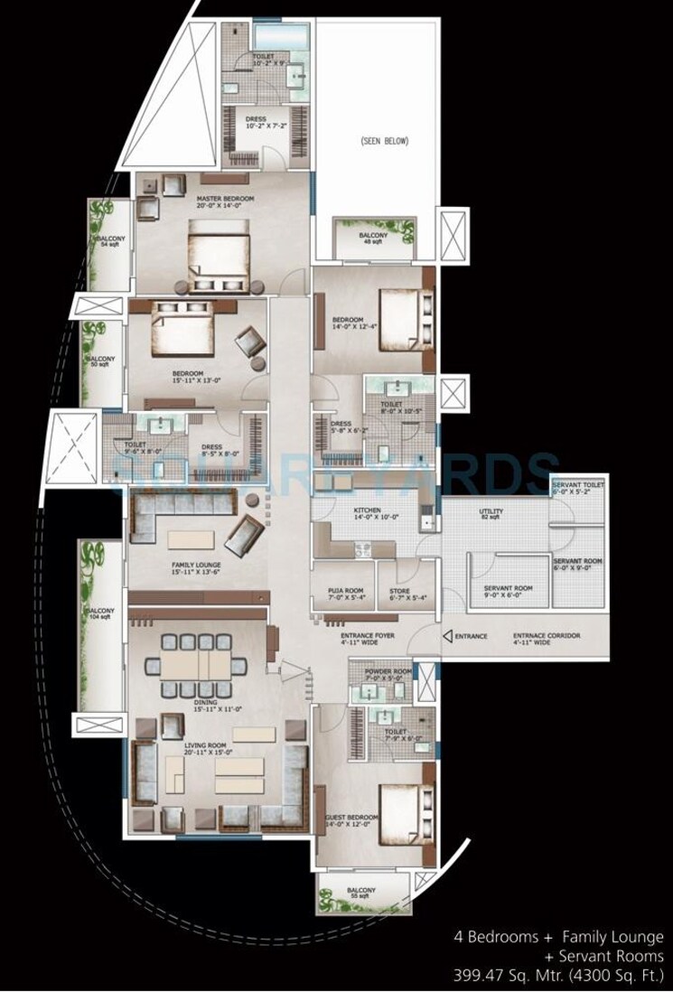 Other, 3c-lotus-300 4 Bedroom 4341 Sq.Ft. Apartment In Sector 107 Noida 9258716