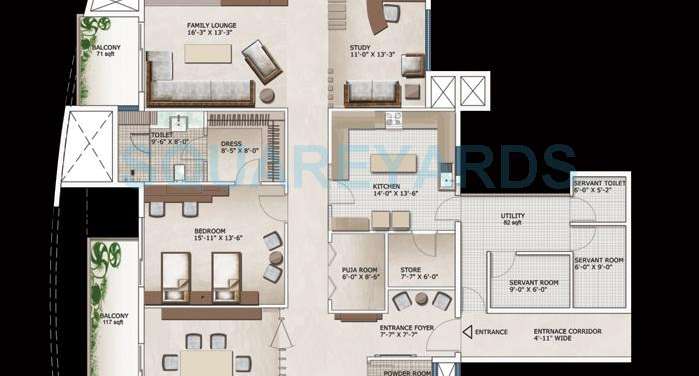 3c lotus 300 apartment 4bhkfamily lounge st sq 5300sqft 1