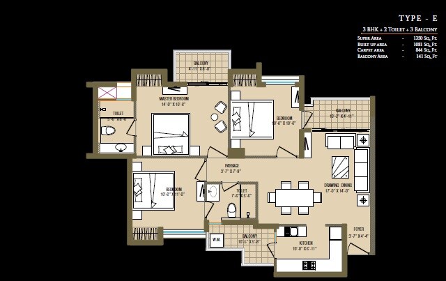 Other, aba-cleo-county 3 Bedroom 1350 Sq.Ft. Apartment In Sector 121 Noida 9713775