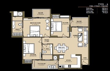  3 BHK Apartment at ABA Cleo County, Sector 121 – for Sale
