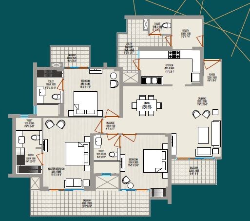 Other, aba-ivy-county 3 Bedroom 2124 Sq.Ft. Apartment In Sector 75 Noida 9096090