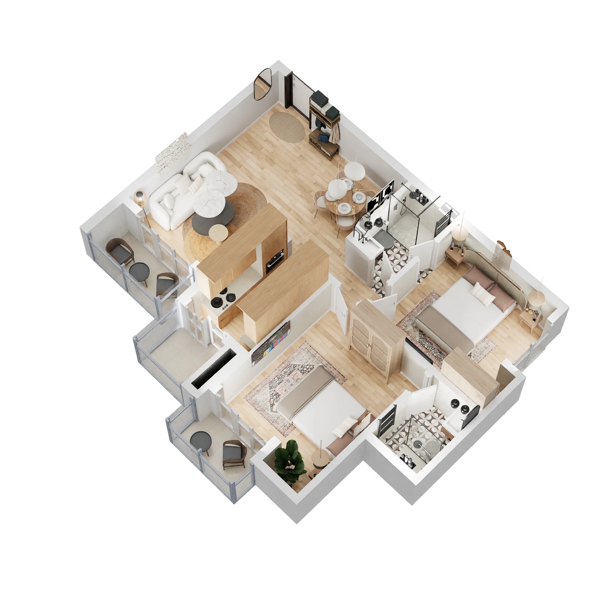 Floor plan of 2 BHK 1085 Sq. Ft. Apartment in ACE Parkway, Noida