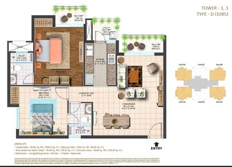 2 BHK Apartment For Rent in ACE Parkway Sector 150 Noida  8149634