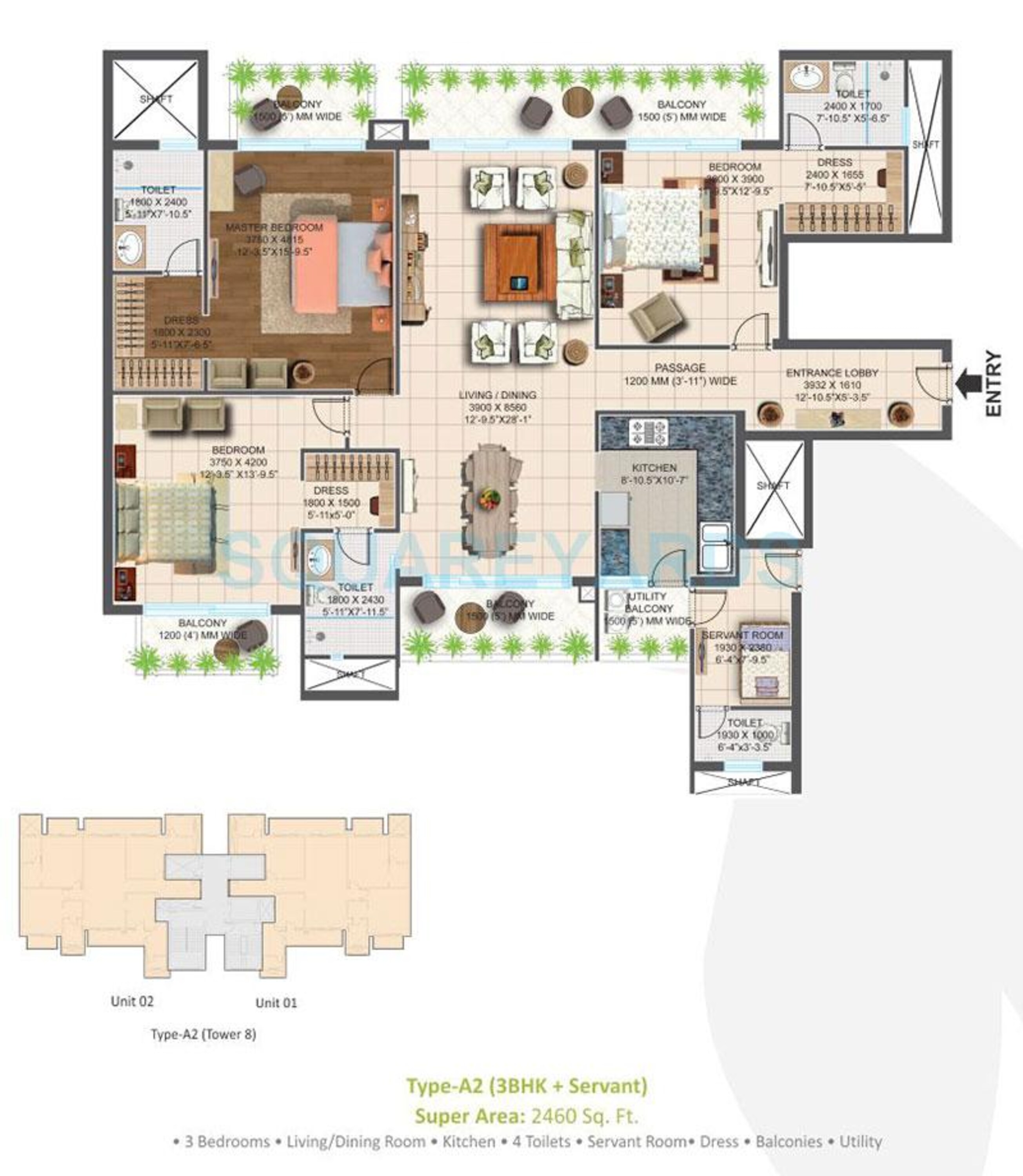 ace parkway apartment 3bhk 2460sqft 1