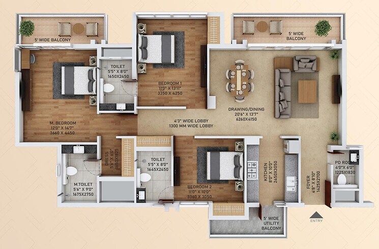 Other, ace-starlit 3 Bedroom 1350 Sq.Ft. Apartment In Sector 152 Noida 8970756