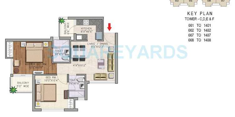 aditya urban casa apartment 2bhk 875sqft 1