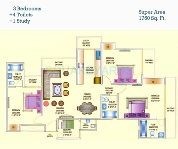  3 BHK Apartment at Aims Golf Avenue I, Sector 75 – for Rent