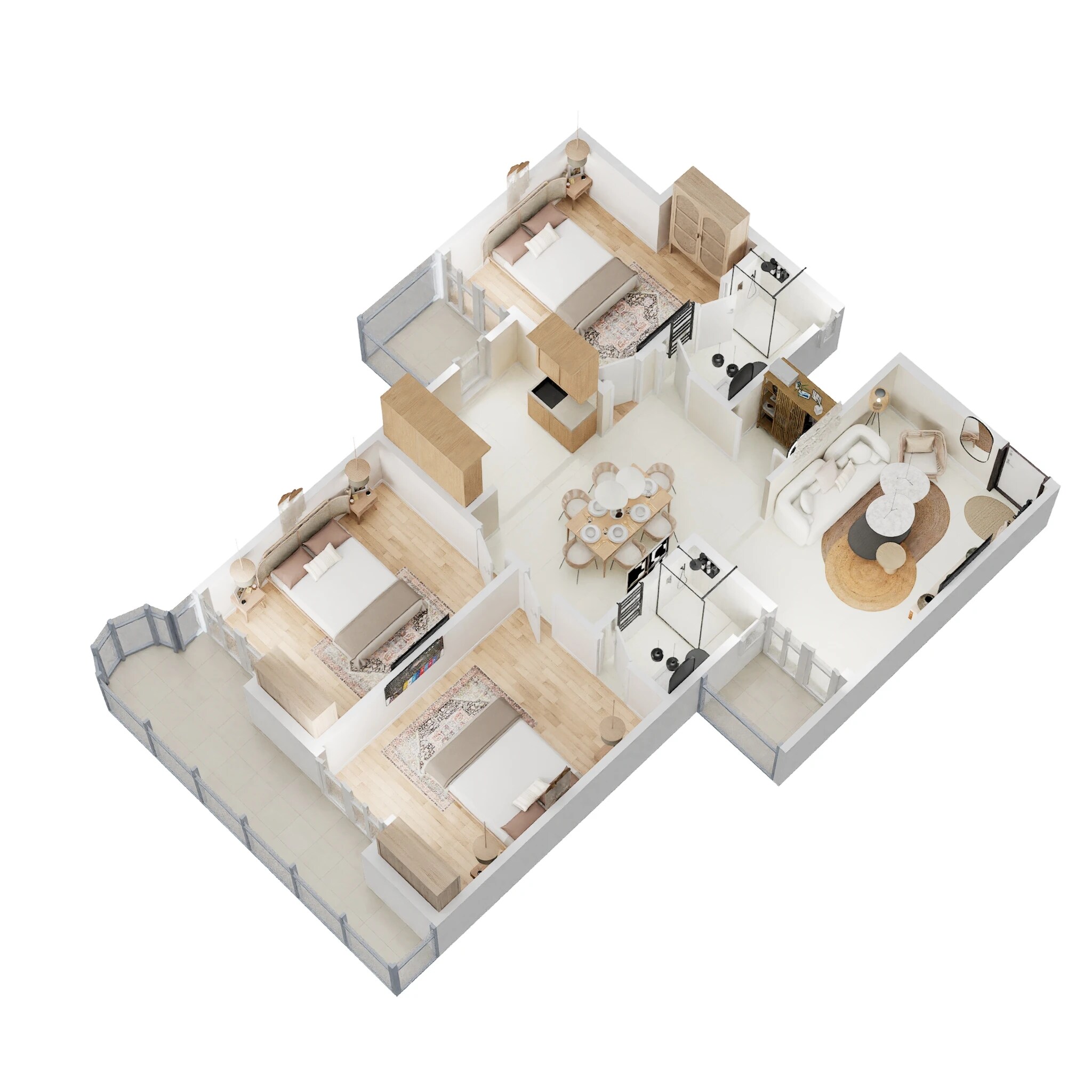Floor plan of 3 BHK 1475 Sq. Ft. Apartment in Ajnara Ambrosia, Noida