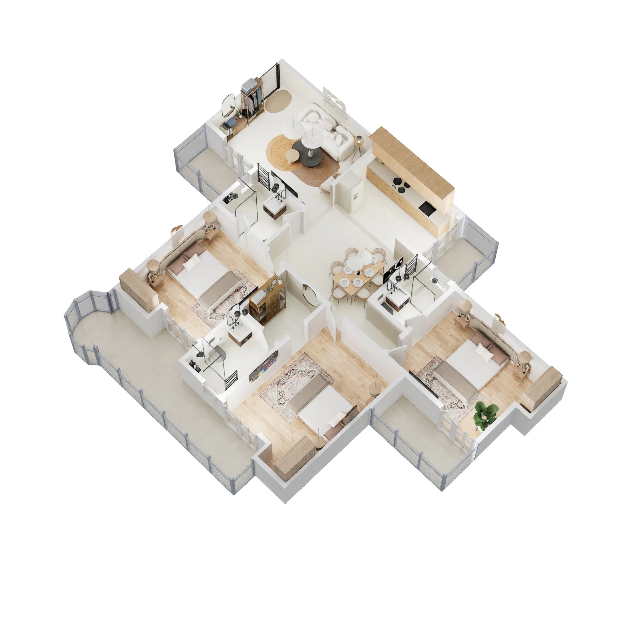 Floor plan of 3 BHK 1795 Sq. Ft. Apartment in Ajnara Ambrosia, Noida