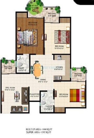  3 BHK Apartment at Ajnara Grand Heritage, Sector 74 – for Rent