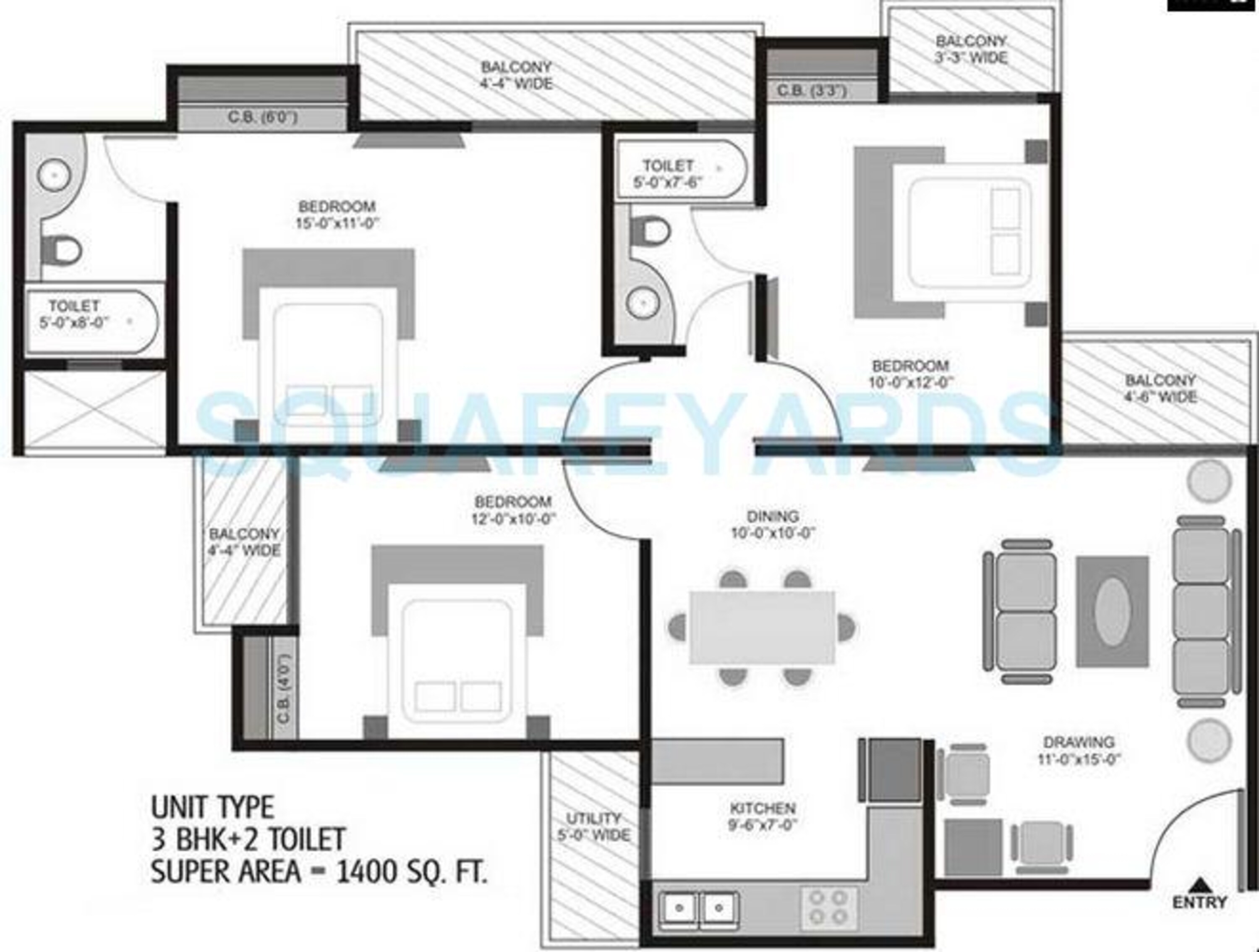ajnara homes121 apartment 3bhk 1400sqft 1
