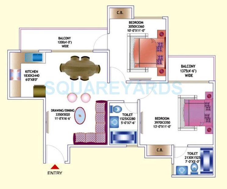 Other, amrapali-zodiac 2 Bedroom 950 Sq.Ft. Apartment In Sector 120 Noida 9357247