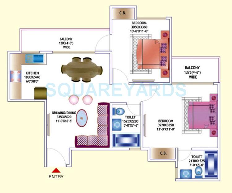 Other, amrapali-zodiac 2 Bedroom 950 Sq.Ft. Apartment In Sector 120 Noida 9068425