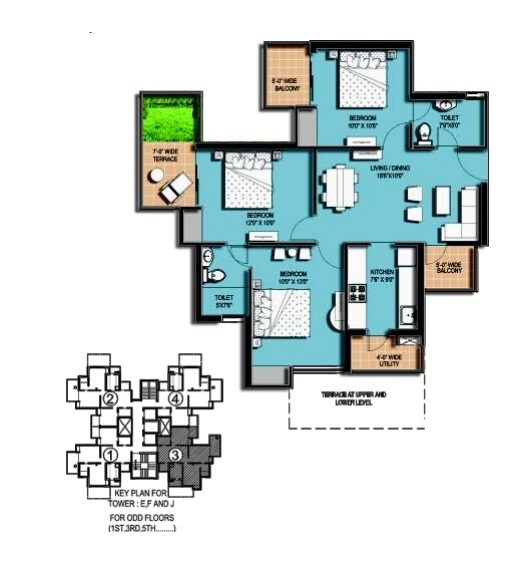 3 BHK 1265 Sq. Ft. Apartment