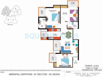 3 BHK Apartment For Resale in Amrapali Sapphire Sector 45 Noida  8165429