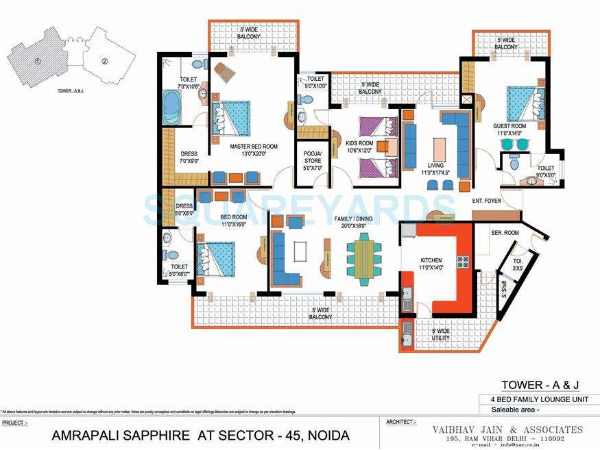 amrapali sapphire apartment 4bhk 3075sqft 1