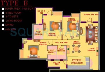  3 BHK Apartment at ATS Green Village, Sector 93a – for Rent