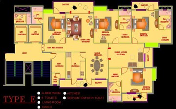  4 BHK Apartment at ATS Green Village, Sector 93a – for Rent