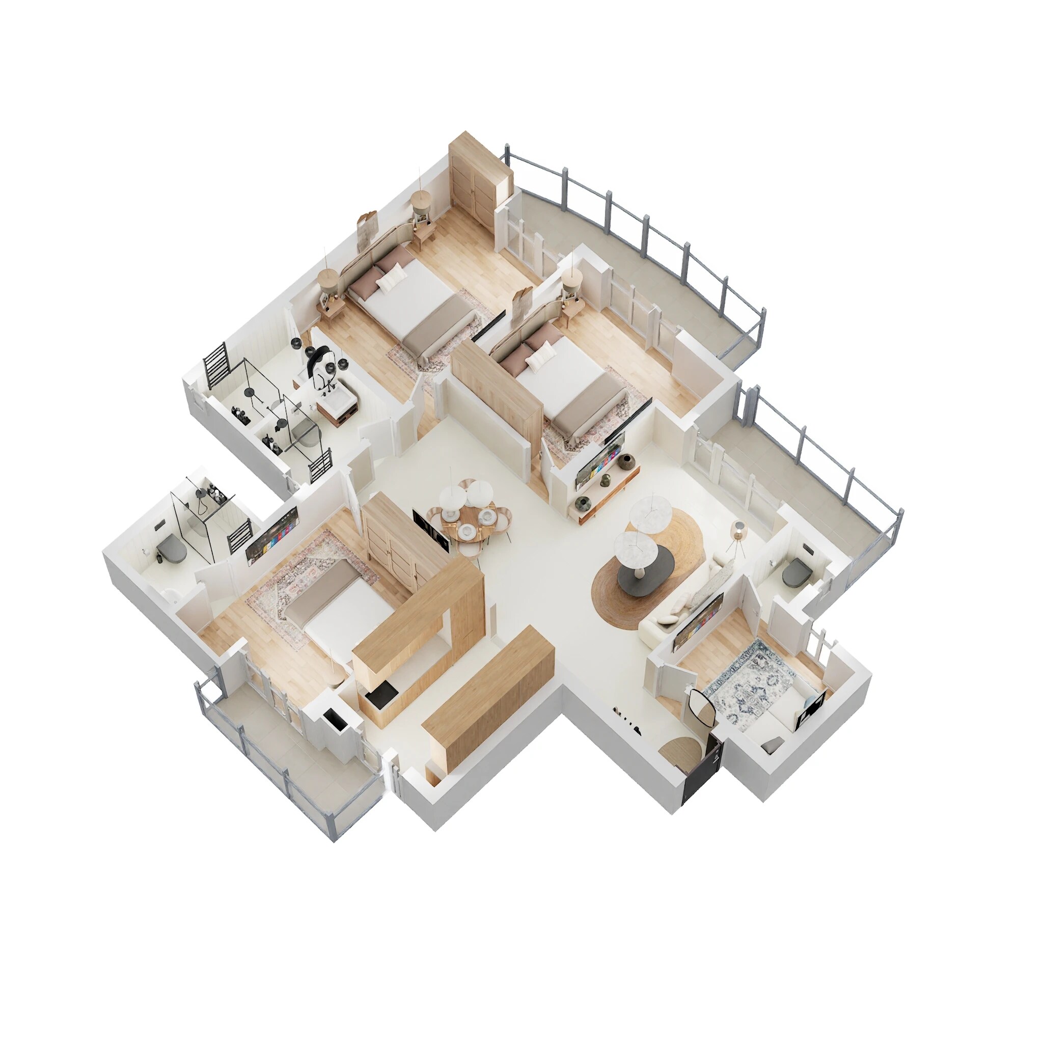 Floor plan of 3 BHK 1675 Sq. Ft. Apartment in ATS Homekraft Pious Hideaways, Noida