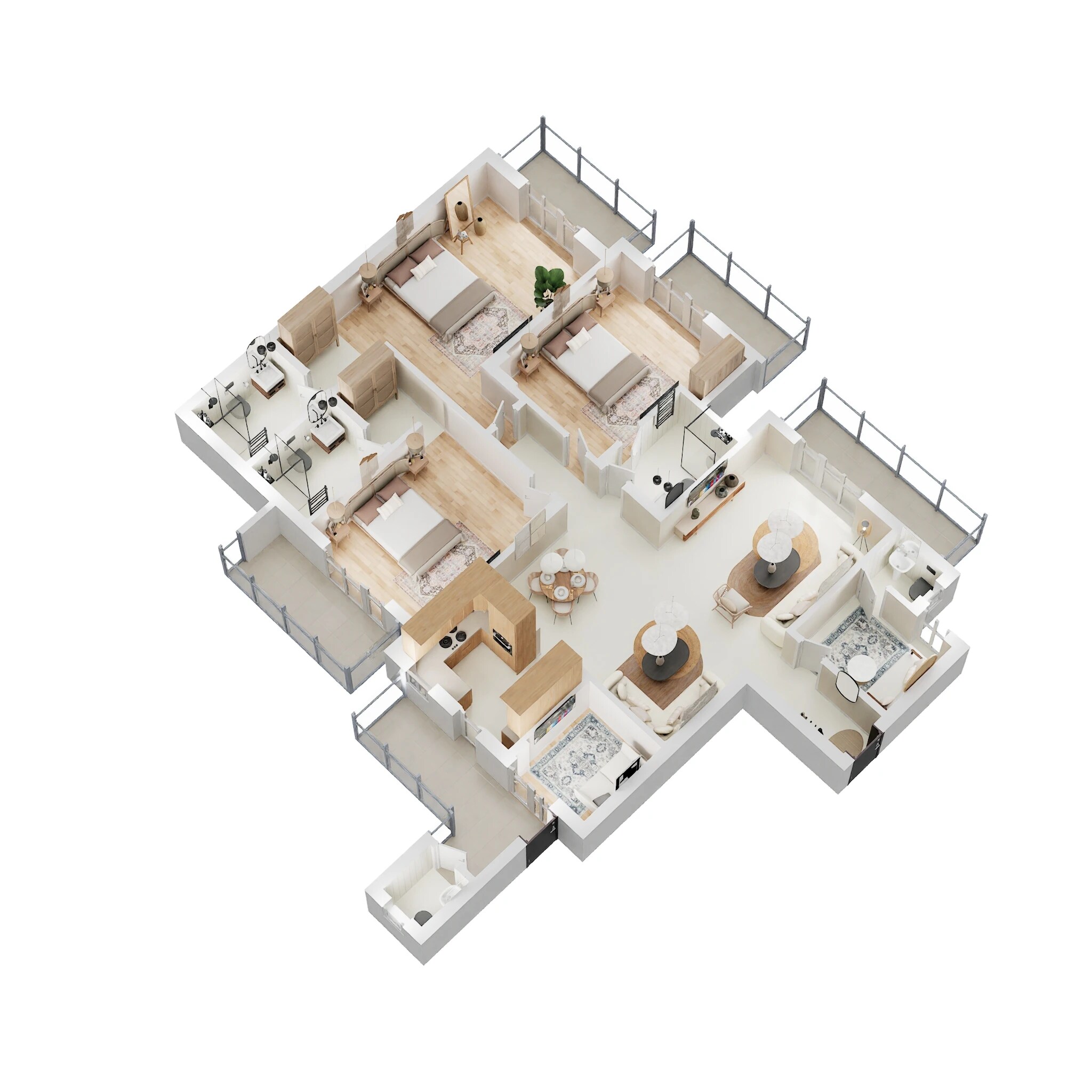 Floor plan of 3 BHK 2350 Sq. Ft. Apartment in ATS Homekraft Pious Orchards, Noida