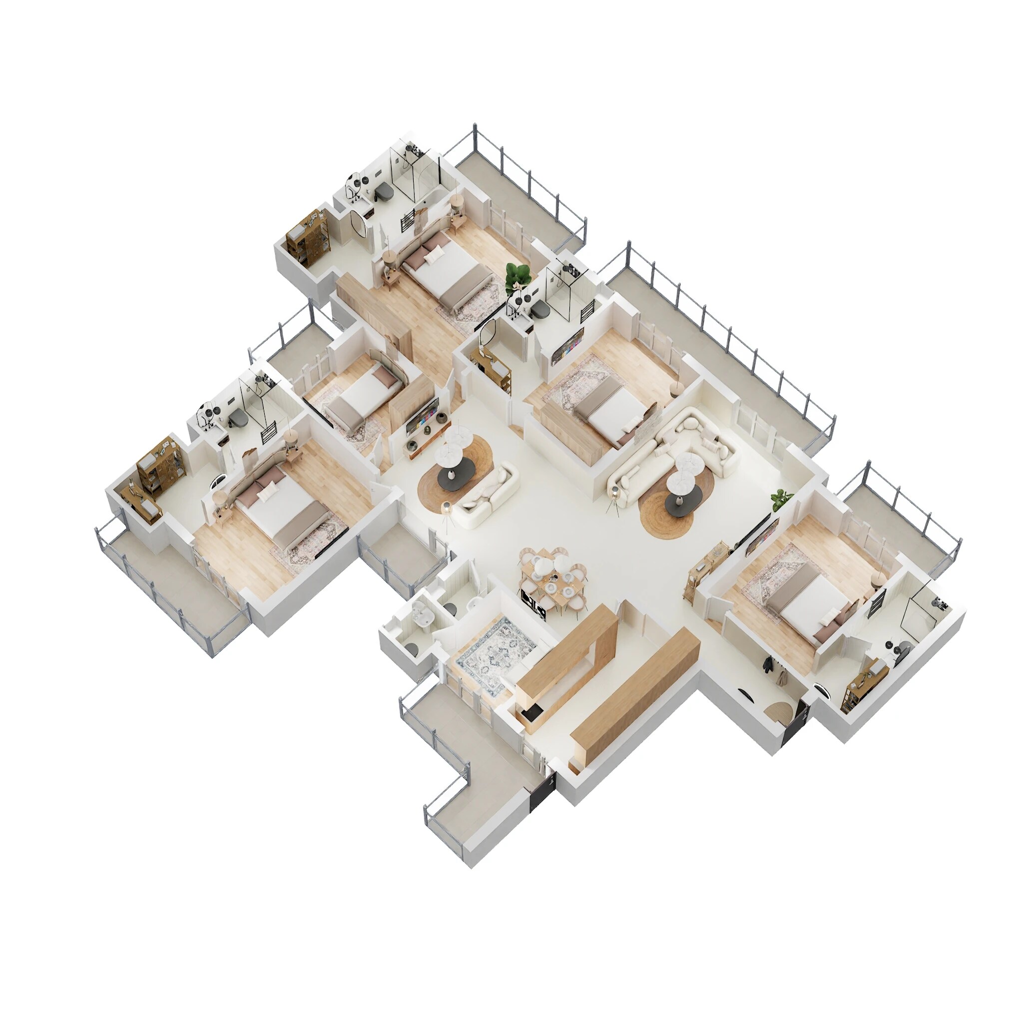 Floor plan of 5 BHK 3200 Sq. Ft. Apartment in ATS Homekraft Pious Orchards, Noida