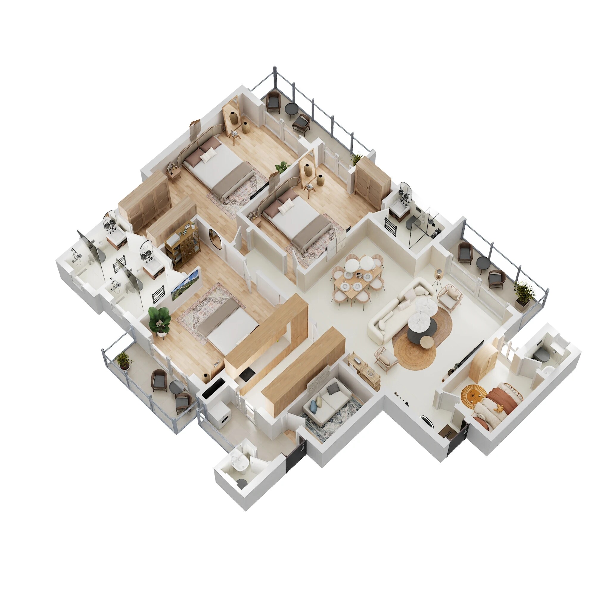 Floor plan of 3 BHK 2350 Sq. Ft. Apartment in ATS Kingston Heath, Noida