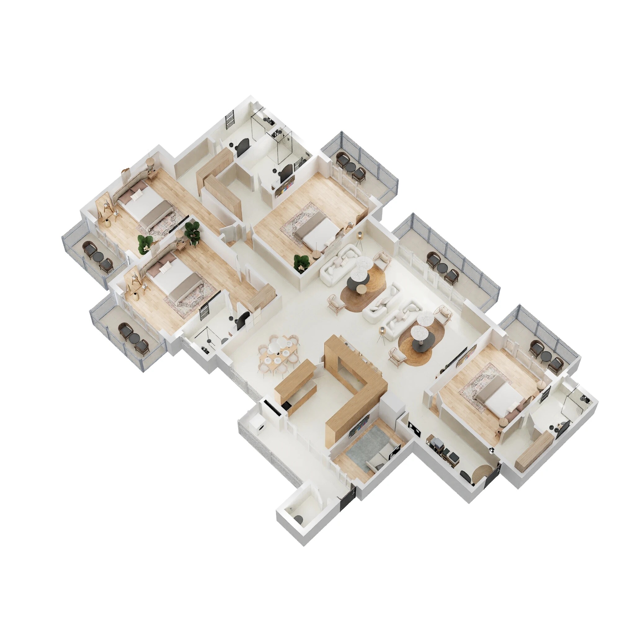 Floor plan of 4 BHK 3200 Sq. Ft. Apartment in ATS Le Grandiose Phase 2, Noida