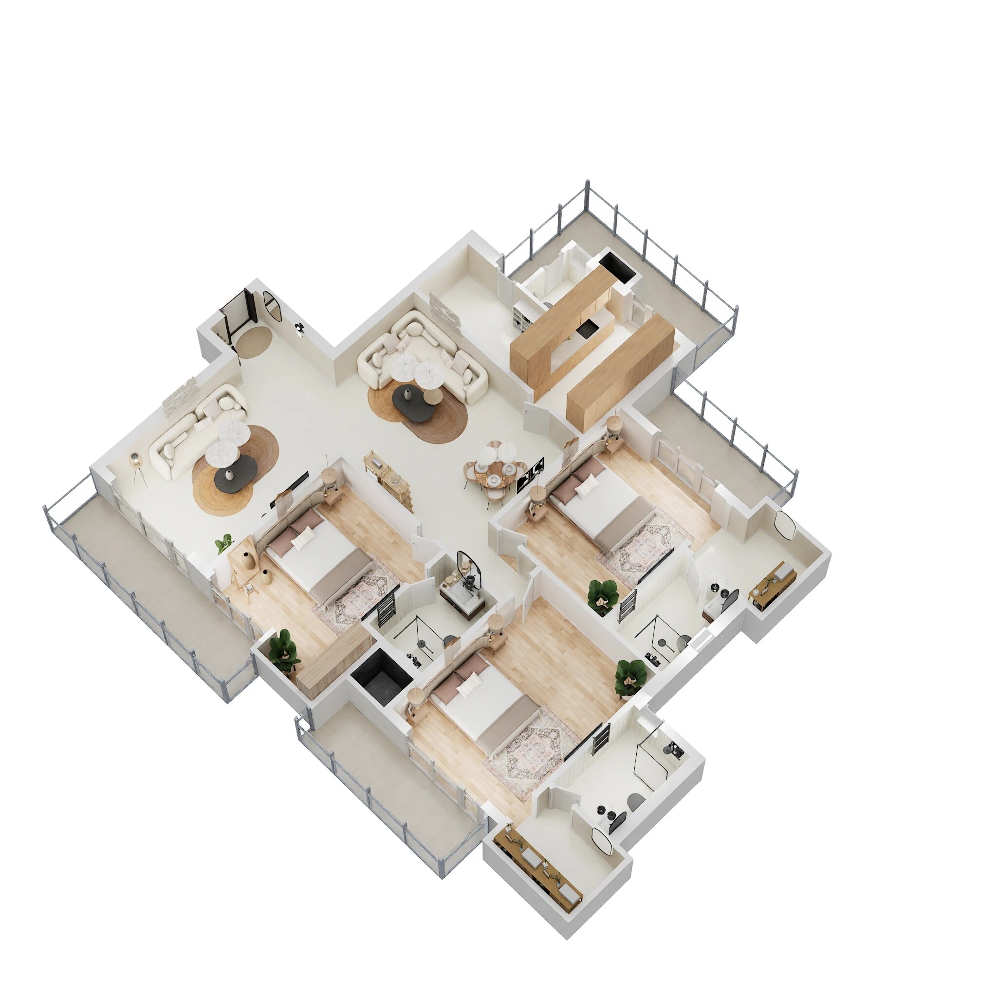 Floor plan of 3 BHK 2350 Sq. Ft. Apartment in ATS Picturesque Reprieves, Noida
