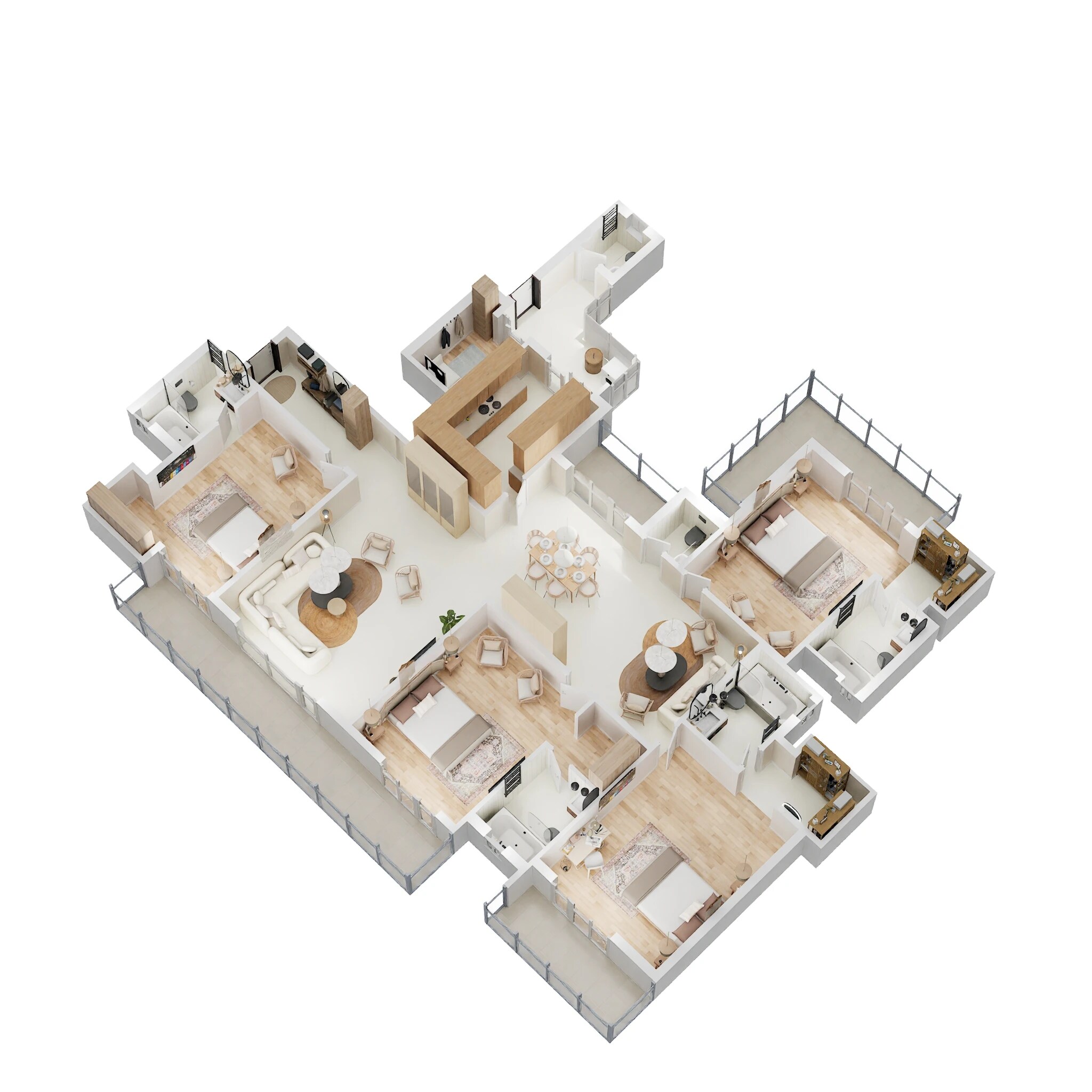Floor plan of 4 BHK 3200 Sq. Ft. Apartment in ATS Picturesque Reprieves, Noida