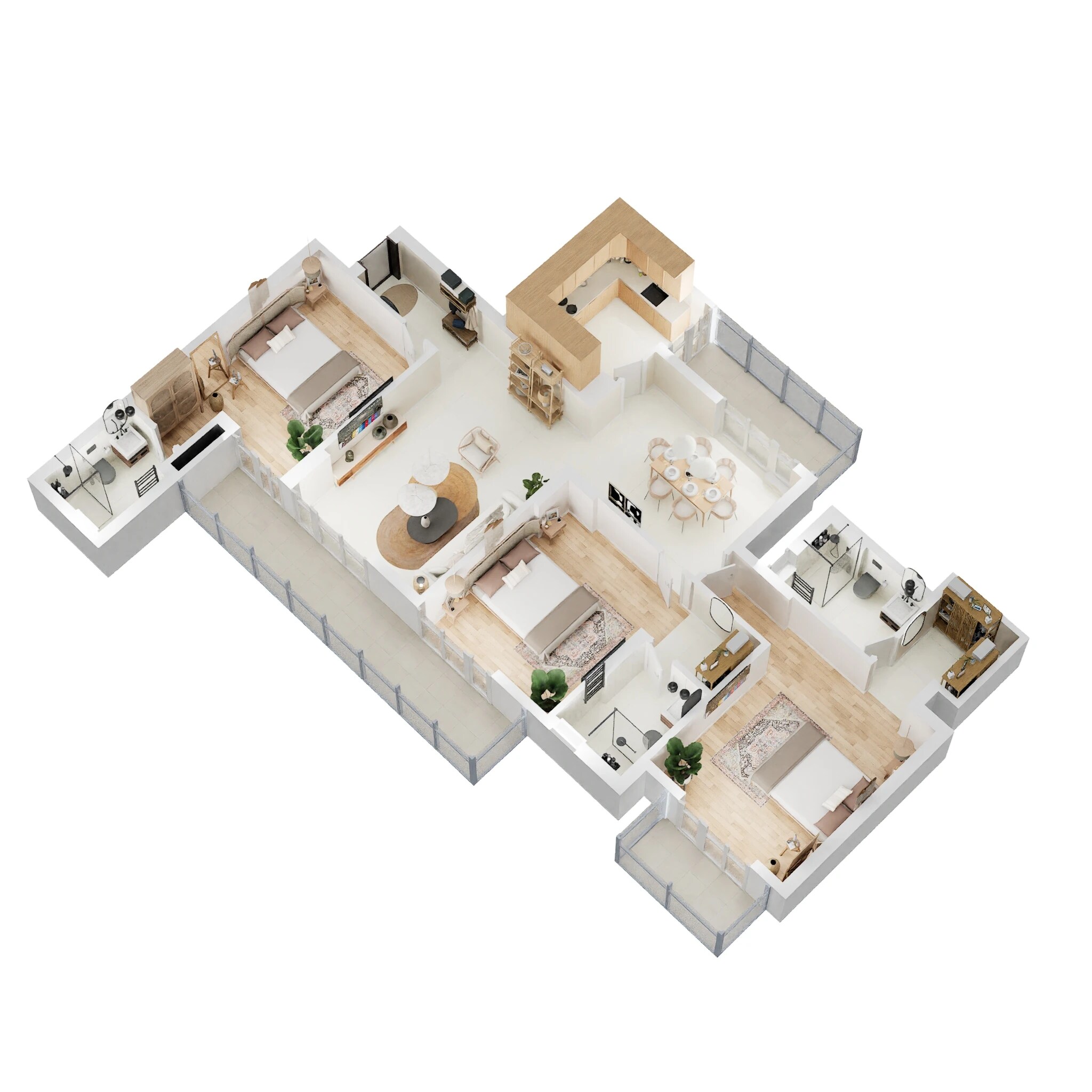 Floor plan of 3 BHK 1850 Sq. Ft. Apartment in ATS Picturesque Reprieves Phase 2, Noida