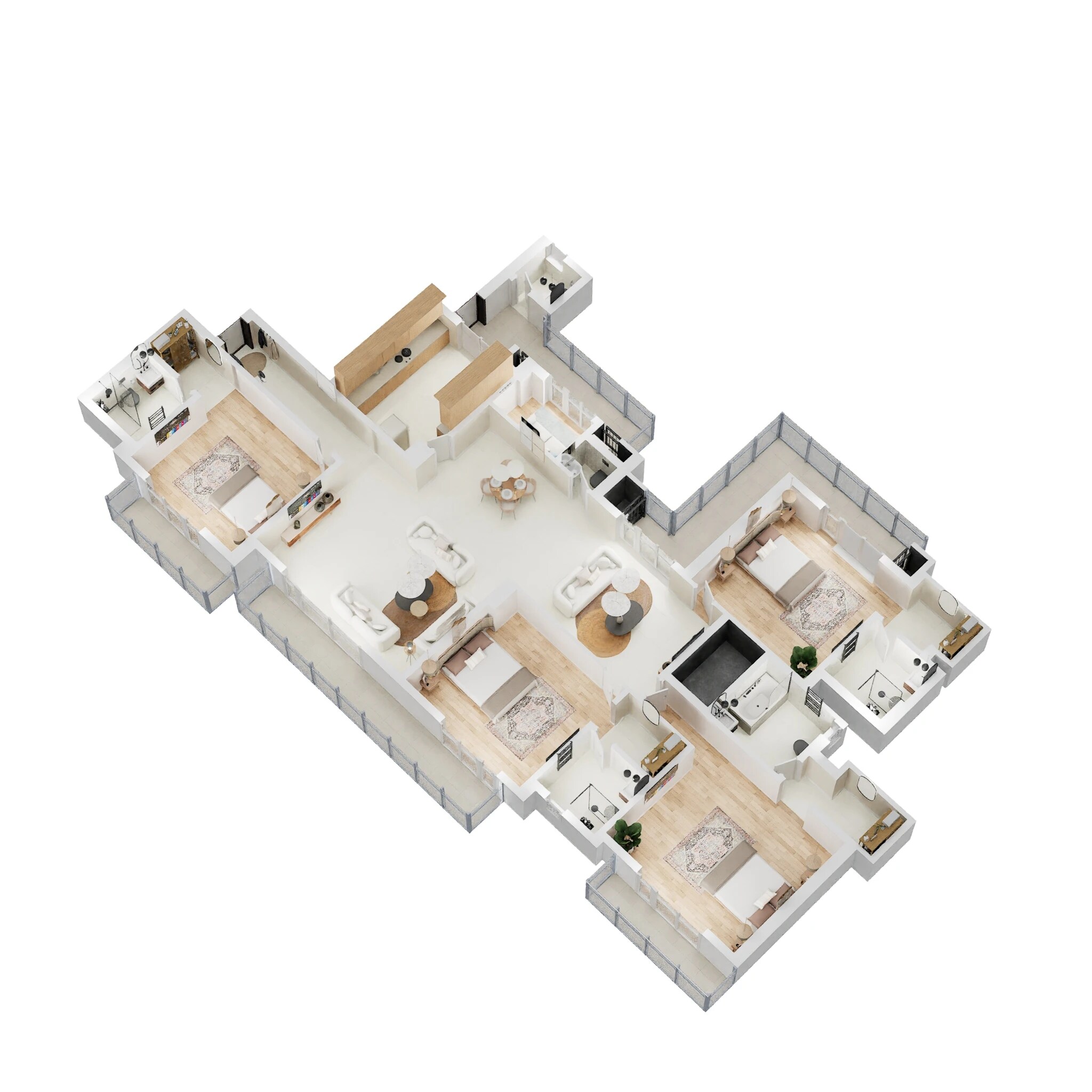 Floor plan of 4 BHK 3200 Sq. Ft. Apartment in ATS Picturesque Reprieves Phase 2, Noida