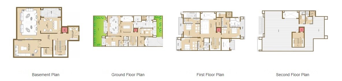 Floor plan of 4 BHK 8250 Sq. Ft. Villa in ATS Pristine Golf Villas, Noida